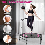 ONETWOFIT 42"/45" Rebounder Trampoline for Adults, Silent Mini Trampoline Indoor Exercise Fitness Trampoline Bungee Rebounder Workout Max Load 330lbs