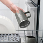 Ideus Vacuum Insulated Coffee Mug, 16oz Reusable Stainless Steel Thermal Double Walled cup with Handle and Slider Lid for Hot & Cold Beverages, BPA Free (Leapord Gray)