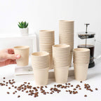 Disposable Paper Cups, Plant Fiber Brown Hot Drink Cups 160 Count 8 oz