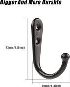 Yangbaga 30Pcs Wall Hooks for Hanging-Large Metal Coat Hooks with 60 Pieces Screws,Black Heavy Duty Wall Mounted Hook for Door Hook,Purse,Towel, Key, Robe, Coats, Scarf, Bag, Cap, Coffee Mugs