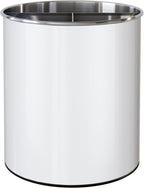 Rotating Extra Large Stainless Steel Utensil Holder Caddy with Sturdy No-Tip Weighted Base, Removable Divider, and Gripped Insert Bottom - Dishwasher Safe Metal Cooking Utensil Holder (White)