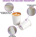 Smygoods White Disposable Paper Coffee Cups (8 OZ, 100 Count) For Hot Beverages, Tea, Espresso, Cocoa - To Go Drink Containers, Café & Office