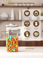 Airtight Pop Food Containers, 2-Piece Leakproof Cereal Containers Pantry Storage Containers with Lids - (2.0 Qt & 0.9 Qt)