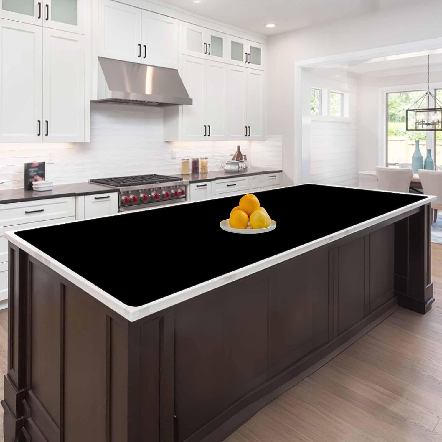 78.7"x23.6"(200cmx60cm) Large Silicone Mats for Countertop, Heat Resistant Mat, Waterproof Nonslip Silicone Kitchen Counter Mat, Nonstick Table Placemat, Multipurpose Mats, Black