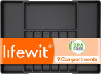 Lifewit Silverware Drawer Organizer, Expandable from 16.9 to 30 inches, Large Utensil Tray for Kitchen, Adjustable Cutlery Holder, Plastic Flatware Storage for Spoons Forks Knives, Black