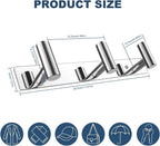 VAEHOLD Hat and Coat Wall Mount Rack - Hooks for Robes, Bags, Keys, and Towels - Bathroom Towel Hanger Organizer (Polished Chrome, “T“ Shape 3 Hooks 2 Pack)