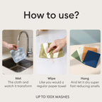 Vove Swedish Dishcloths 5-Pack, Coastal Calm - FSC Certified Cellulose & Cotton, Oeko-TEX Standard 100, Reusable Washable Kitchen Cleaning Cloths, Eco Friendly