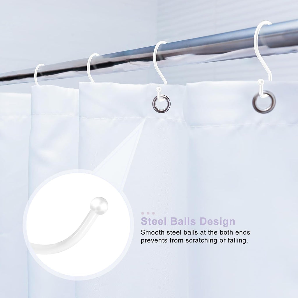 S Hooks, Small Metal S Hanging Hooks with 2 Shapes, Reversible, Heavy Duty, 3 Inch, White, 12 Pcs