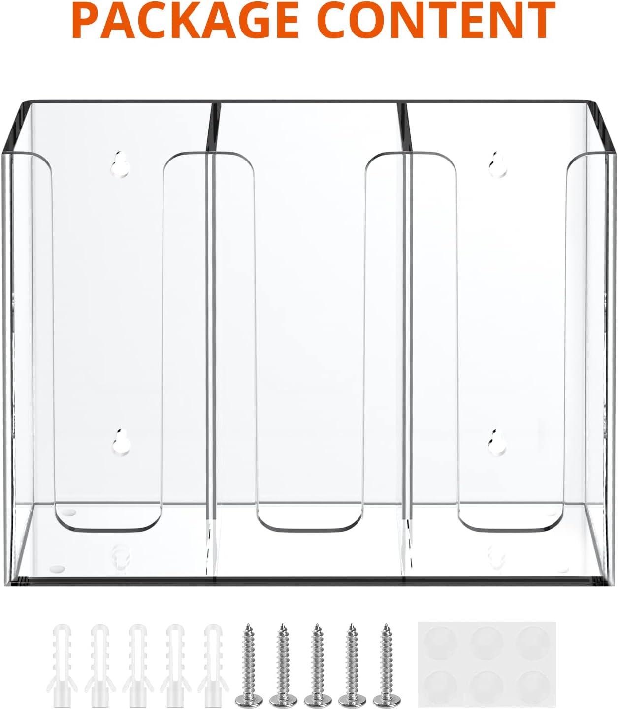 Richboom Acrylic Coffee Cup and Lid Storage Organizer Holder, 3 Compartments, Clear