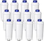 Coffee Machine Fitler, Delonghi Filter Replacement for DeLonghi DLSC002, Delonghi Magnifica Evo, Dinamica Plus, ESAM, ETAM, BCO, EC. Activated Carbon Water Filter Cartridges Softener (12 Pcs)