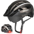 VICTGOAL Bike Helmet for Men Women with Led Light Detachable Magnetic Goggles Removable Sun Visor Mountain & Road Bicycle Helmets Adjustable Size Adult Cycling Helmets