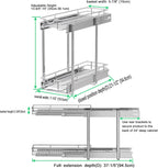 DINDON Pull Out Cabinet Organizer (7-1/2" W x 21-1/2"D), Cabinet Pull Out Shelves, 2 Tier Pull Out Drawers for Kitchen Cabinets, Wire Basket Slide Out Shelf for Cabinet Organization