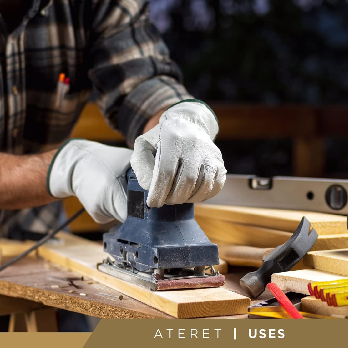 ATERET 120 Pairs X-Large Heavy Duty Durable Cowhide Leather Work Gloves I Driver Gloves for Truck Driving, Warehouse, Gardening, Farming