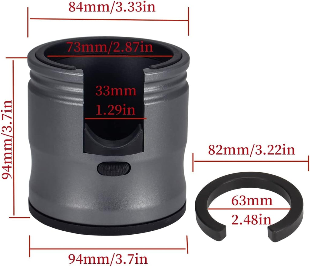 Espresso Tamping Station, Coffee Portafilter Holder, Aluminum Alloy Stand Fit for Most 51mm, 53mm, 54mm and 58mm Portafilter (Round, Grey)