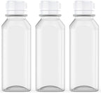 Axe Sickle 8 Pcs 8 Ounce Juice Bottles Plastic Milk Bottles Bulk Beverage Containers with Tamper Evident Caps Lids White for Milk, Juice, Drinks and Other Beverage Containers