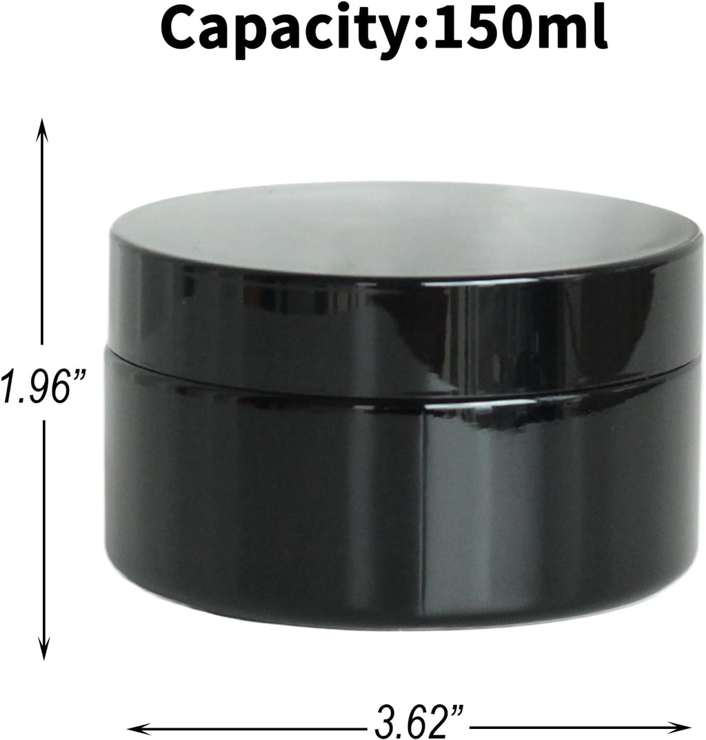 Black Glass Smell Proof Storage Jar 150ml Wide Mouth Airtight UV Protection Container for Spice Coffee