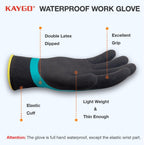 KAYGO Waterproof Work Gloves for Men and Women, Rubber Coated Non-slip Working Gloves for Garden, Outdoor Construction,KG150,Blue,S