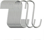 100-Pack Stainless Steel S Hooks - Heavy Duty, Reusable, Modern/Minimalist Design, Perfect for Kitchen, Closet, Bathroom, Rack, Shelf, Holder, Garment, Coat, Towel, Plant, Tool