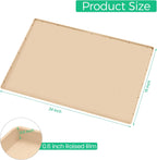 TRZZ Silicone Waterproof Under Sink Mat 34" x 19", Drip Tray and Cabinet Liner for Kitchen and Bathroom, Prevents Water Damage and Organizes Cabinets (Beige)