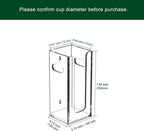 Disposable Coffee Cup Dispenser with Handles, Countertop or Wall Mount Hot/Cold Drink Cup and Lid Holder - Bathroom/Kitchen/Office Acrylic Cup Lid Storage Organizer (1 Compartment, Clear)