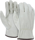 Heavy Duty Durable Cowhide Leather Driver Work Gloves for Truck Driving