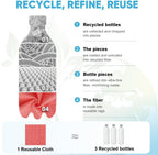 AIDEA Microfiber Cleaning Cloth Roll, 75PK Red, Reusable Paper Towels Tear Away Cloth, Microfiber Towels Washable Shop Rags, Lint Free Cleaning Rags for House, Kitchen, Window, 11.5"×11.5"