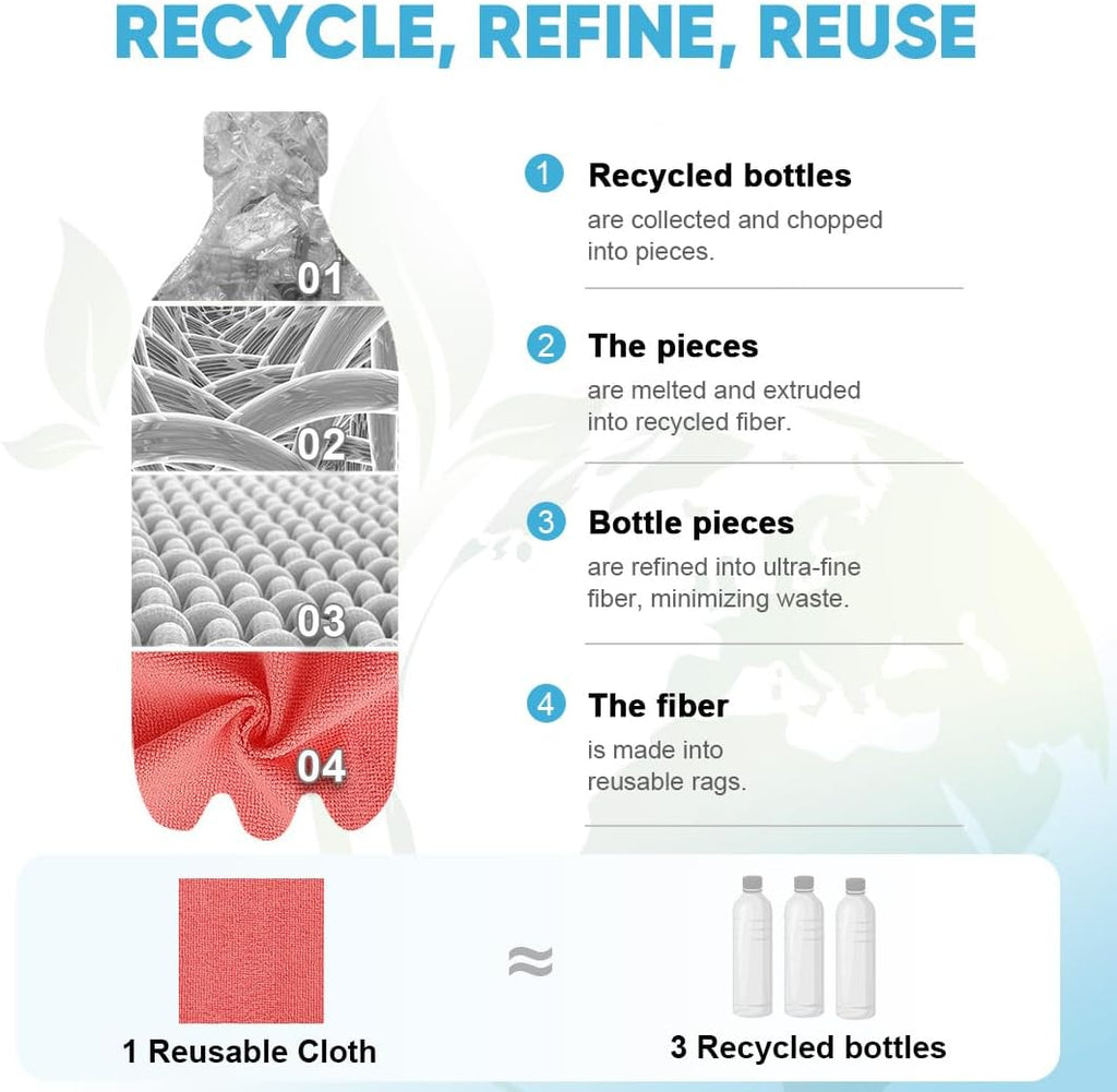 AIDEA Microfiber Cleaning Cloth Roll, Red Shop Towels 55 Sheets Washable, Microfiber Towels for Cars, Shop Rags Reusable Paper Towel for Automotive, Workshop, House, Kitchen, Cleaning Supplies11×9"