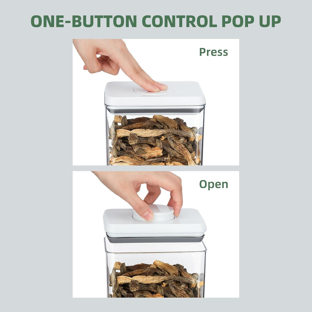 Food Airtight Containers storage with Lids 1200ml One Button Open/POP UP/Kitchen Storage Organization for Coffee Tea Brown Sugar Cereals