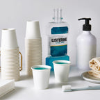 3 oz Paper Cups 600 Count Disposable Bathroom Mouthwash Espresso White Cups for Party, Picnic, Travel and Events