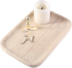 Marble Vanity Tray for Dresser Organizer, Travertine Bathroom Tray Countertop, Beige Decorative Serving Trays, Kitchen Sink Storage, Jewelry & Perfume Holder(Travertino Romano)