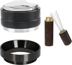 51mm Espresso Accessories Kit 2-in-1 Coffee Distributor and Tamper Leveler, WDT Tool and Magnetic Dosing Funnel for 51 mm Portafilters
