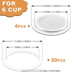 20PCS Silicone Gaskets Seal Ring with 4 PCS Stainless Steel Filter Basket Includes，Spare Food Grade Silicone Sealing Rings for Aluminium Stovetop Coffee Maker Pots -6Cup