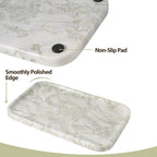 Marble Vanity Tray, Large Stone Bathroom Tray for Countertop, 14'' African Gem Genuine Marble Decorative Tray for Dresser, Green Kitchen Trays for Counter,Perfume Storage, Non-Resin/Ceramic