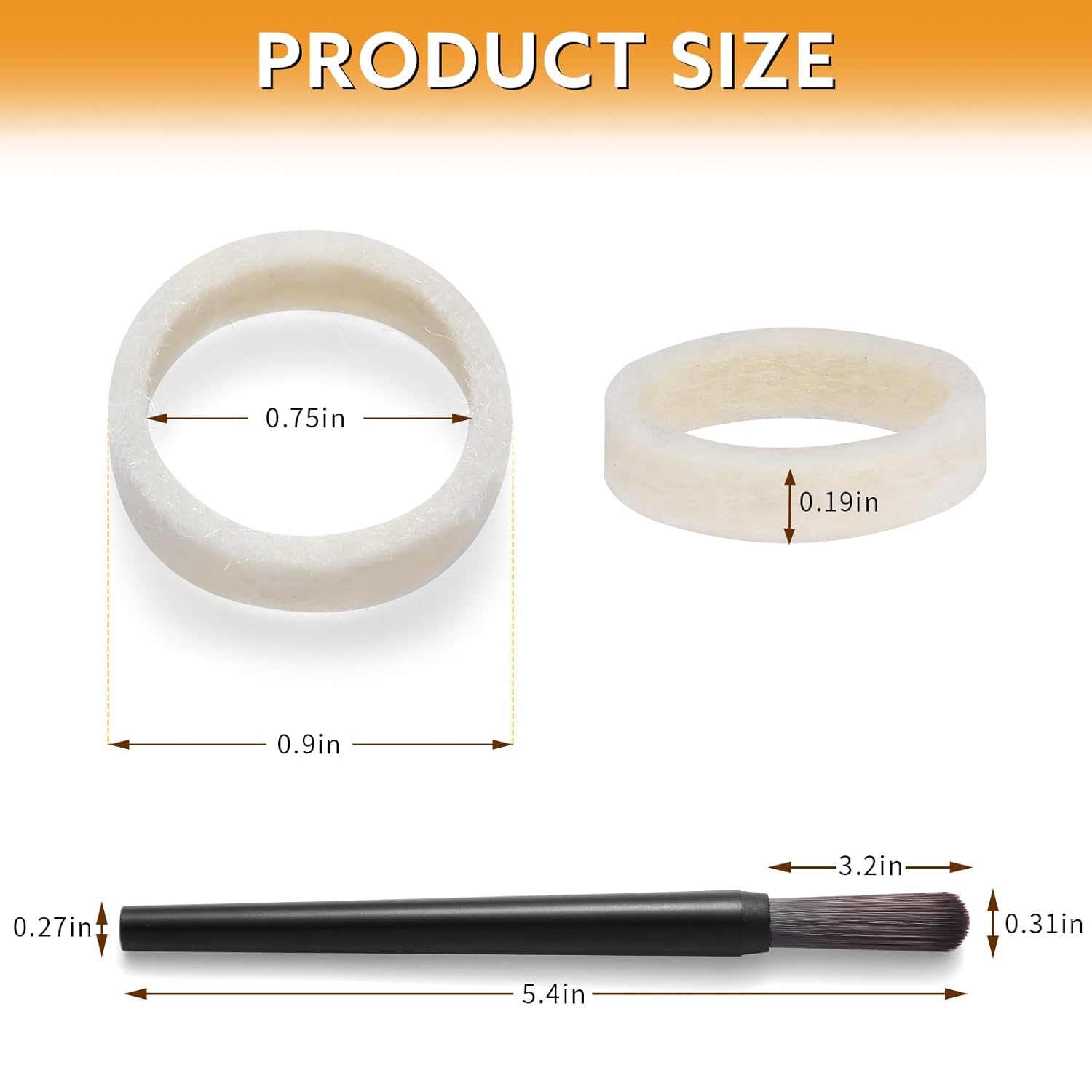 10 Pack Felt Washer Replacement & Espresso Grinders Cleaning Brush for Breville Espresso Machines Grinders BES870/ BES878/ BES880/ BES860/ BES840/ BES990/ BES980/ BCG820