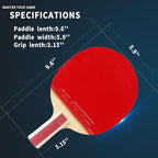 DHS Ping Pong Paddles Professional Table Tennis Racket with Hurricane Rubber Carrying Case - ITTF Approved Rubber for Tournament Play