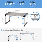 carrotez 2 Pack Expandable Cabinet Organizer, Set of 1 Width & Height-Adjustable Kitchen Cabinet Organizer Shelf, Stackable Kitchen Counter Shelf, 11.8~19.6 x 7.8 x 5.9~9" Black