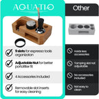 Espresso Tamping Station With Tools - 58mm - Includes Coffee Tamper, Distributor, Dosing Funnel & Brush - Wooden Coffee Tamper Station - Espresso Organizer & Portafilter Holder