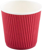 4 oz Crimson Paper Coffee Cup - Ripple Wall - 2 1/2" x 2 1/2" x 2 1/4" - 500 count box