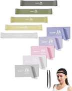 Fabric Resistance Bands for Women – 5 Level Exercise Bands Resistance Set, Resistance Bands for Working Out with Handles, Workout Bands Resistance for Women, Yoga, Pilates, Glutes, Legs,Vigor Yellow