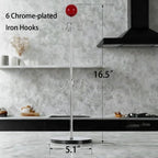 Mug Holder,6 Hooks Coffee Mug Tree for Counter,No Assembly Metal Cup Holder with Stable Acrylic Base,Mug Rack for Coffee Bar Accessories,Red