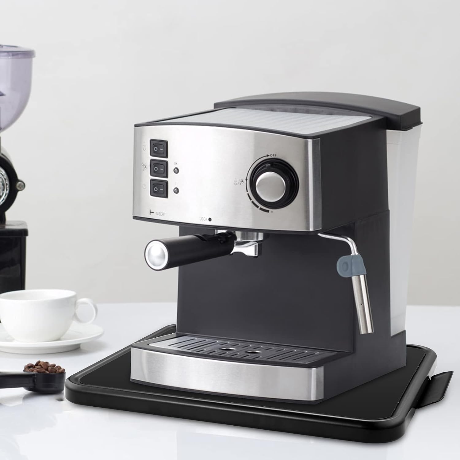 Kitchen Caddy Coffee Maker Sliding Tray, Premium Under Cabinet Appliance Coffee Maker Toaster Blender Air Fryer Stand Mixer (Alloy Steel, 11.7" W x 13.8" D)