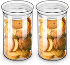 ZENS 37oz Glass Jars Set of 2, Clear Glass Kitchen Canisters with Airtight Lids, Wide Mouth Glass Storage Containers for Cereal, Coffee Beans, Loose Tea