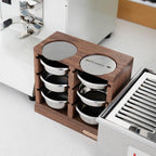 watchget Horizontal Espresso Portafilter Filter Basket Holder Rack - Wooden Precision Basket Storage Stand for 58mm Espresso Machines and 58mm Coffee Puck Screens