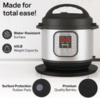 Ibyx Elegant Round Sliding Tray for Your Pressure Cooker, Air Fryer & Heavy Kitchen Appliances - Sturdy, Slides Easily from Under The Cabinet (Natural, 16”)