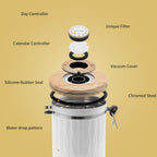 TEDSWAIT Coffee Container with Sealed Cantilever Lid and Scoop, Airtight Stainless Steel Kitchen Food Storage Canister with Date Tracker, 1.8L(White)