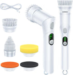 LABIGO Electric Spin Scrubber LA5 Mini, Bathroom Scrubber Shower Scrubber for Cleaning Tub Tile Floor Window Kitchen Sink, Power Scrubber Cleaning Brush with 5 Replaceable Brush Heads, White