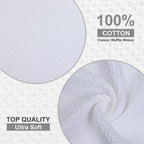 Kitinjoy 100% Cotton Kitchen Dish Cloths, 12 Pack Waffle Weave Ultra Soft Absorbent Dish Towels for Drying Dishes Quick Drying Kitchen Towels Dish Rags, 12 X 12Inch, White
