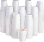 JOLLY PARTY 300 Pack 8 oz Disposable Paper Coffee Cup, Hot/Cold Beverage Drinking Cups for Water, Paper Coffee Cups, White Paper Hot Coffee Cups