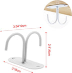 Mocoum Under Cabinet Mug Hooks, Rustic Mug Organizer Rack Coffee Cup Holder Mug Rack Under Shelf Hanging Hooks Rack for Mugs, Coffee Cups and Kitchen Utensils Display (White, 6)