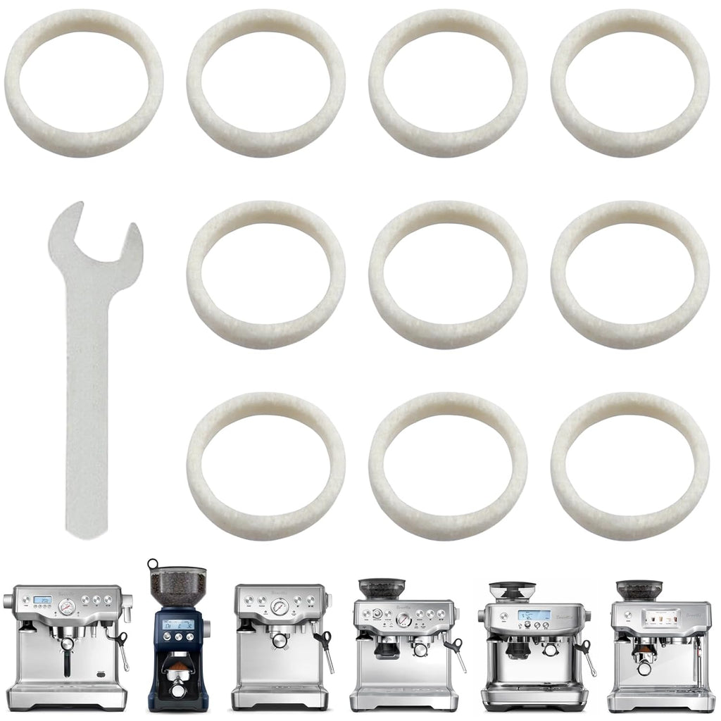 10Pcs Felt Washer Replacement for Breville Espresso Machine Grinders, Compatible with BES870, BES878, BES880, BES980, BES990, BCG600, BCG820, Breville Espresso Machine Parts